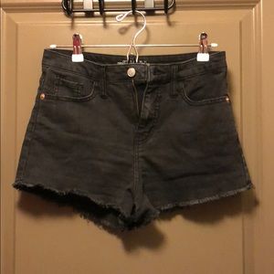Black denim shorts